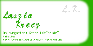 laszlo krecz business card